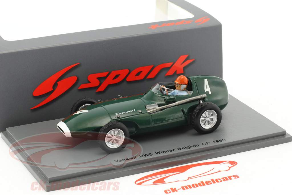 Tony Brooks Vanwall VW5 #4 vencedor Bélgica GP fórmula 1 1958 1:43 Spark