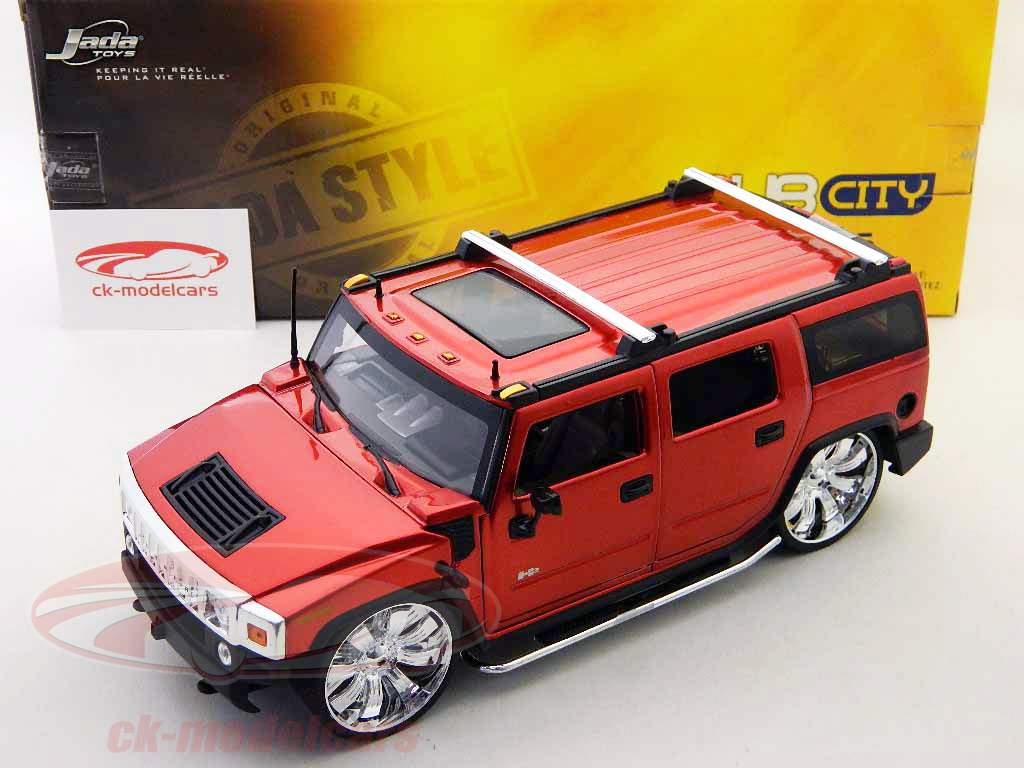 Jadatoys 1:18 hummer H2 Bj. 2003 red tuning version 63362r