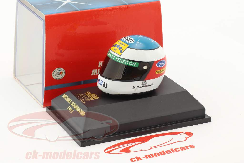 Michael Schumacher Team Camel Benetton Ford fórmula 1 1992 capacete 1:8 Minichamps