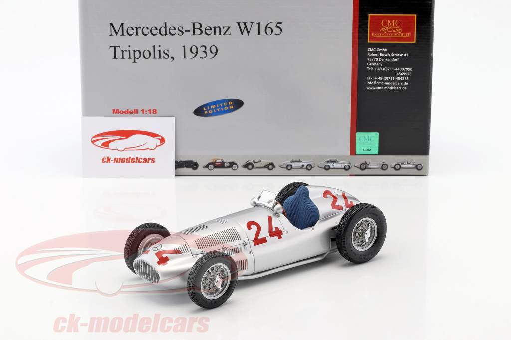 R. Carracciola Mercedes-Benz W165 #24 公式 1 Tripolis 1939 1:18 CMC