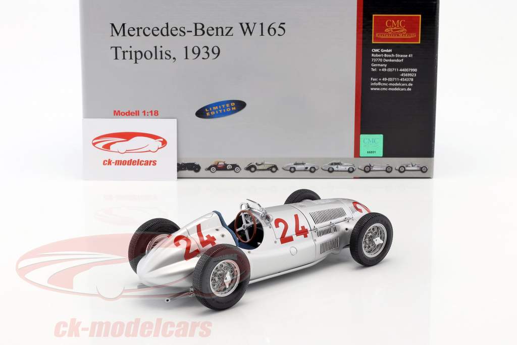 R. Carracciola Mercedes-Benz W165 #24 Formel 1 Tripolis 1939 1:18 CMC
