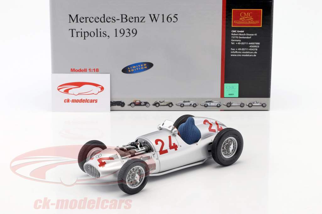 R. Carracciola Mercedes-Benz W165 #24 公式 1 Tripolis 1939 1:18 CMC