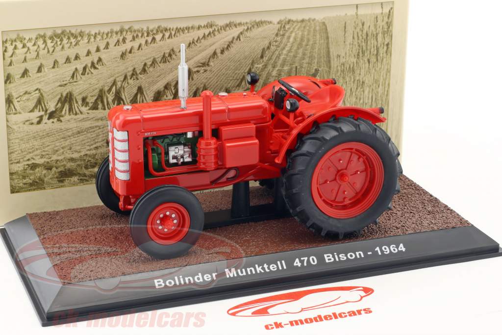 Bolinder Munktell 470 Bison Traktor Baujahr 1964 rot 1:32 Atlas