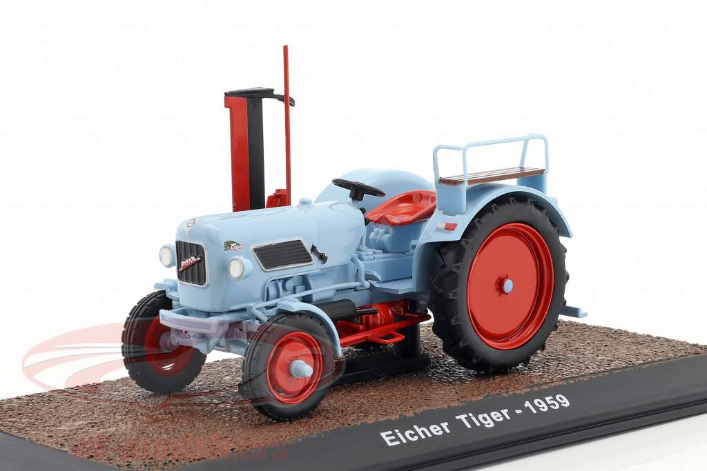 Eicher Tiger tractor año de construcción 1959 azul claro 1:32 Atlas