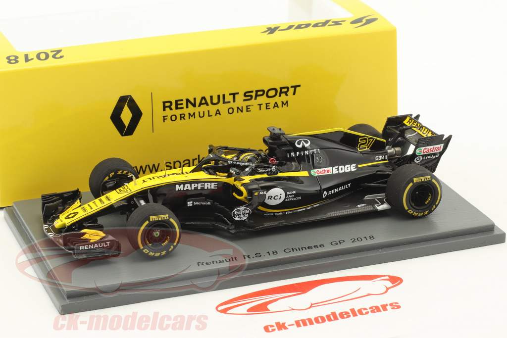 Renault F1カー 1/18 スケール Spark 1:43 Nico Hülkenberg Renault R.S.18 #27 6th Chinese GP