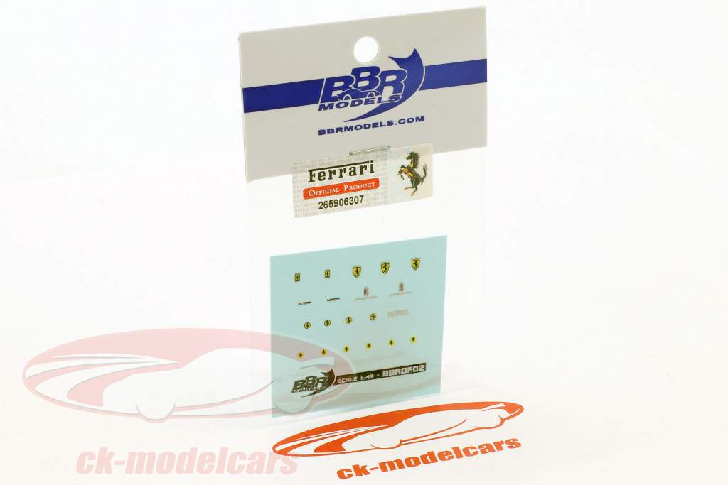 Ferrari Decal Set 以下のために モデル で スケール 1:43 BBR