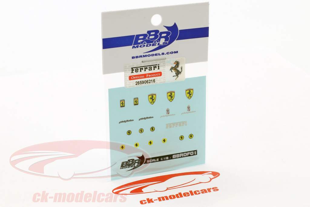 Ferrari Decal Set pour modèles dans le échelle 1:18 BBR