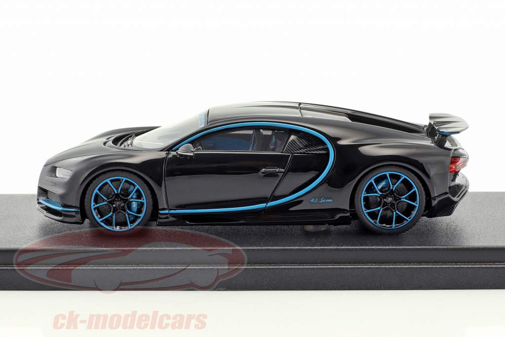 Bugatti Chiron Zero-400 黒 メタリック / ブルー 1:43 LookSmart
