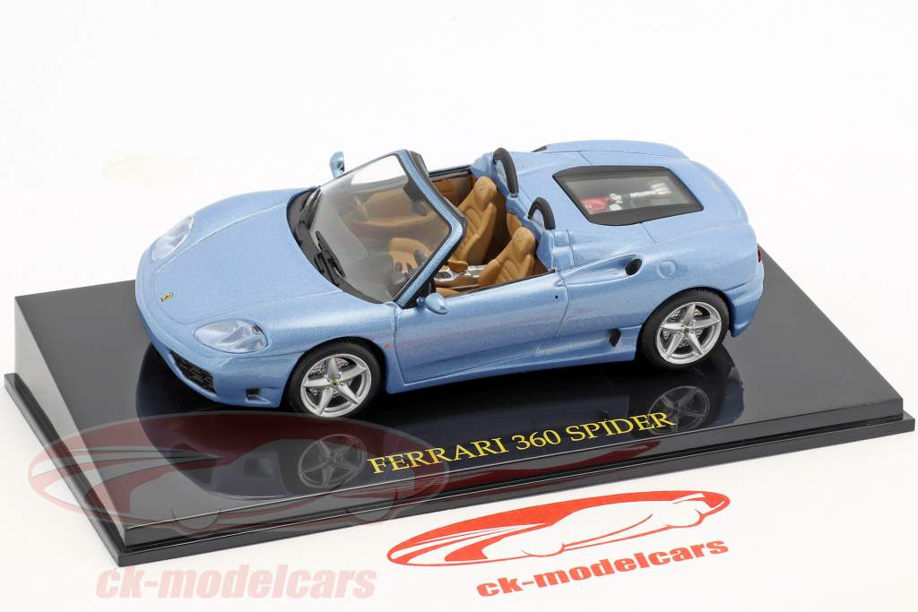 Ferrari 360 Spider azul com mostruário 1:43 Altaya