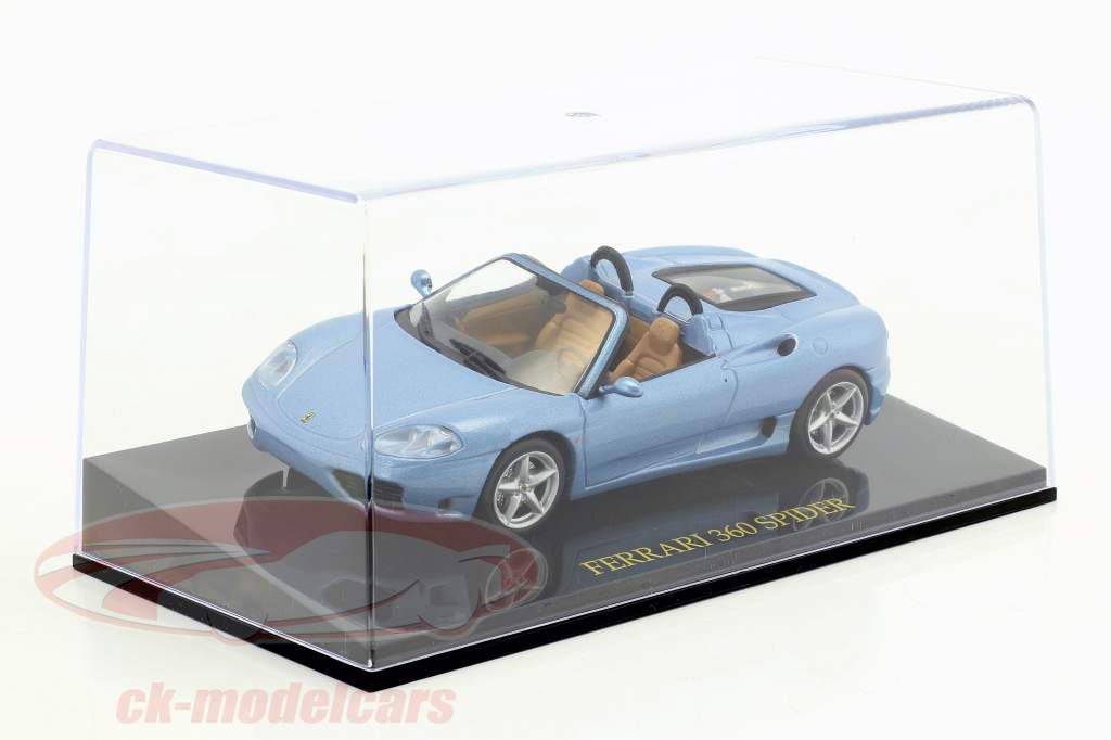 Ferrari 360 Spider azul com mostruário 1:43 Altaya