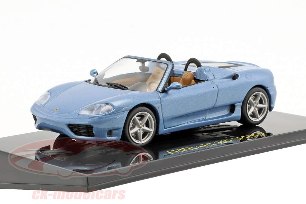 Ferrari 360 Spider azul com mostruário 1:43 Altaya