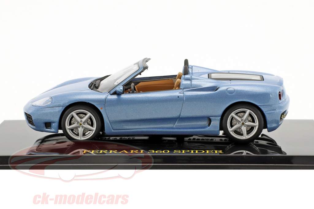 Ferrari 360 Spider azul com mostruário 1:43 Altaya