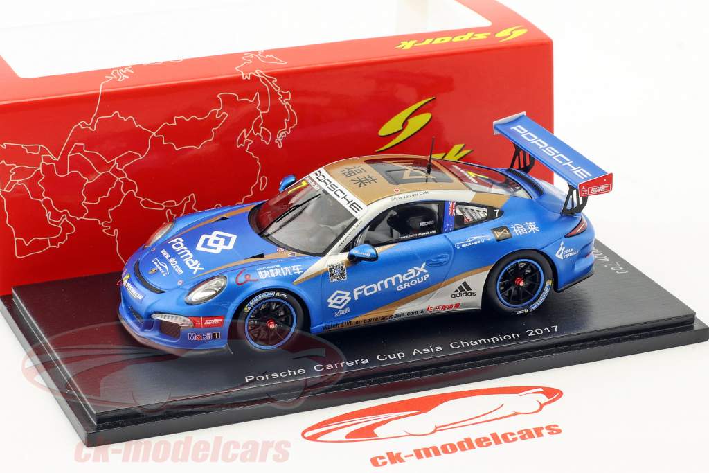 Porsche 911 GT3 Cup #7 champion Porsche Carrera Cup Asie 2017 Chris van der Drift 1:43 Spark