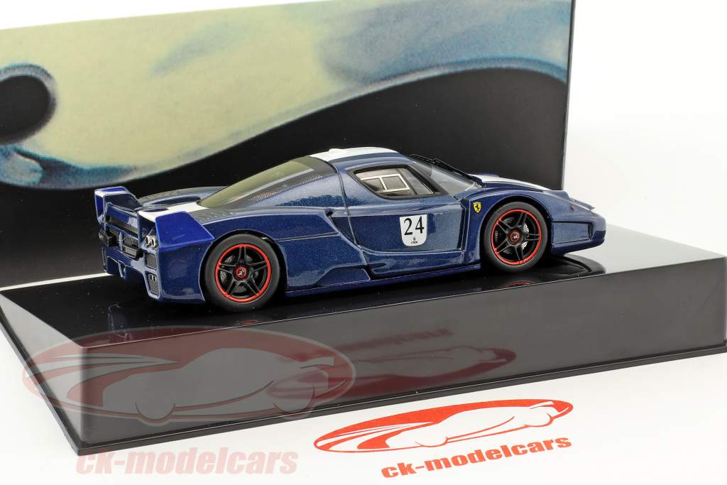 Ferrari FXX  #24 year 2006 Tour de France blue with white stripes 1:43 HotWheels Elite