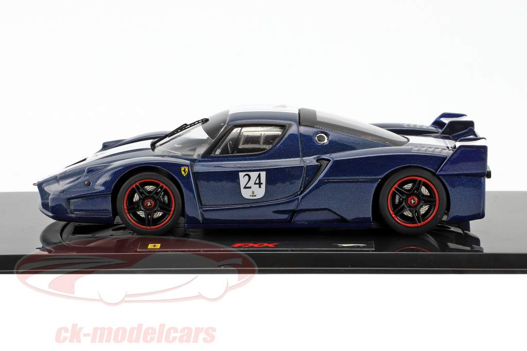 Ferrari FXX  #24 year 2006 Tour de France blue with white stripes 1:43 HotWheels Elite
