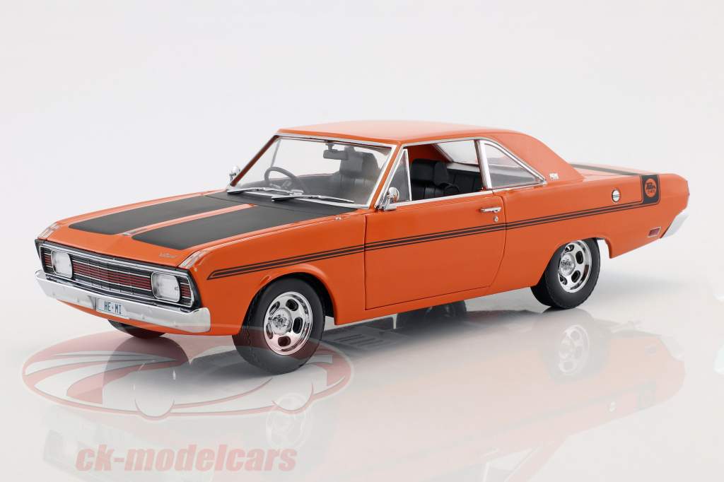 Chrysler Valiant VG año de construcción 1970 naranja / negro 1:18 Greenlight