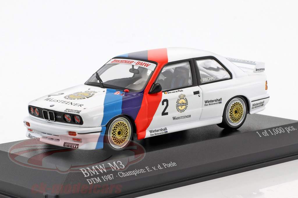 宝马 M3 (E30) #2 德国房车大师赛冠军1987 车手:Eric van de Poele 1:43 迷你切 Minichamps