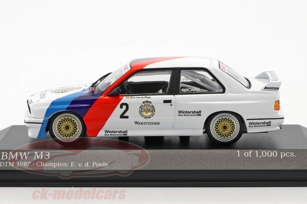 宝马 M3 (E30) #2 德国房车大师赛冠军1987 车手:Eric van de Poele 1:43 迷你切 Minichamps