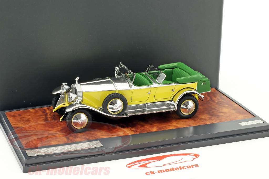 Rolls Royce Phantom 1 Tourer Barker Baujahr 1929 gelb / silber / grün 1:43 Matrix