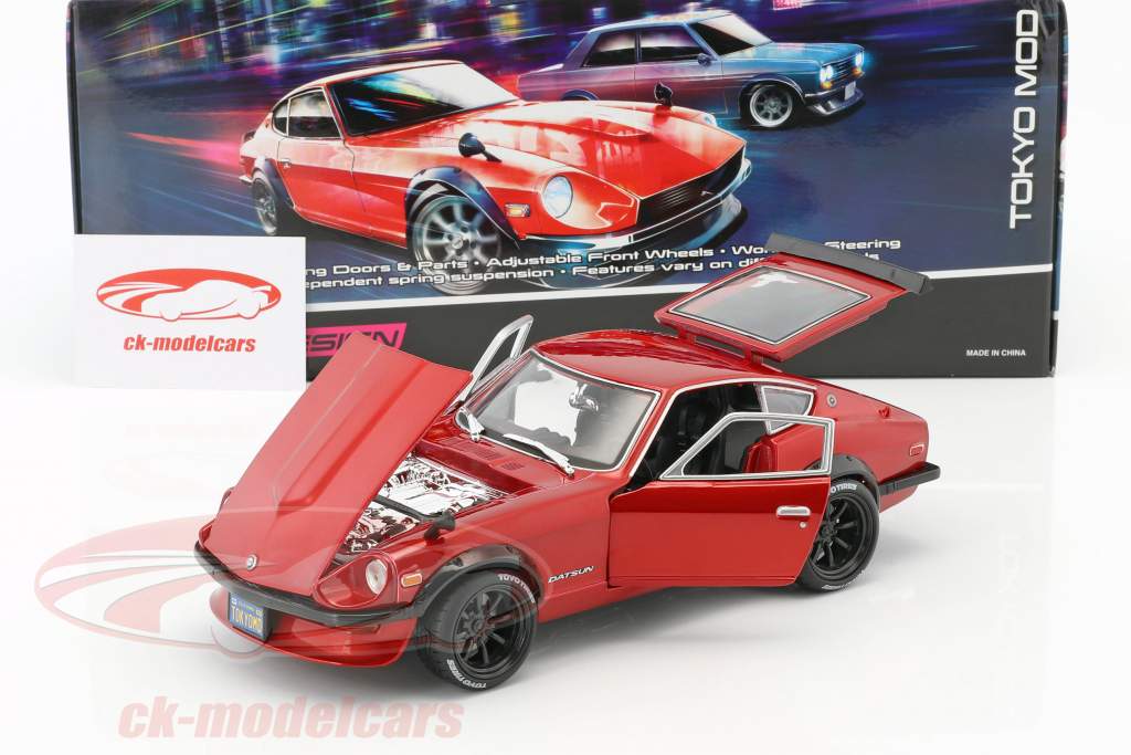 Datsun 240Z año de construcción 1971 Tokyo Mod rojo metálico 1:18 Maisto