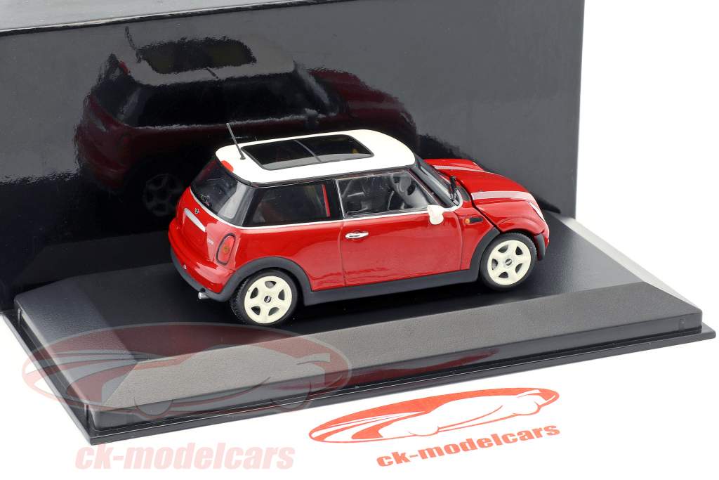 Mini Cooper rood / wit 1:43 Minichamps