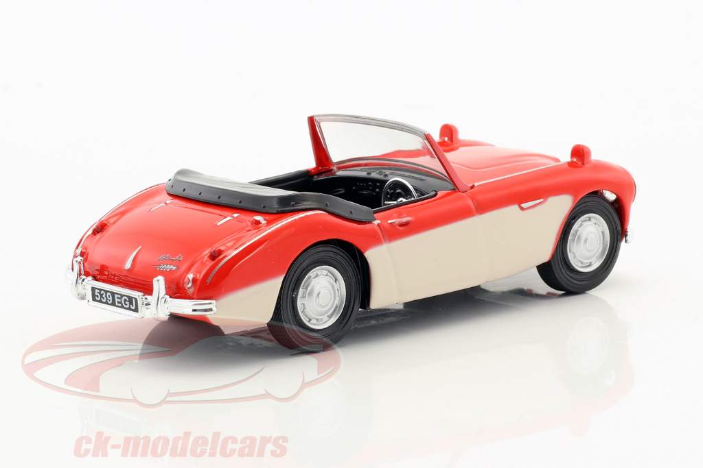 Austin Healey convertible ouvert haut rouge / crème blanc 1:43 Cararama