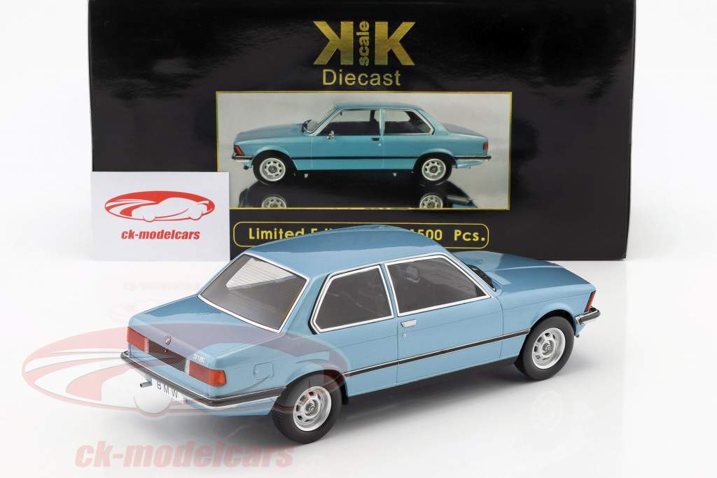 BMW 318i E21 Baujahr 1975 hellblau metallic 1:18 KK-Scale