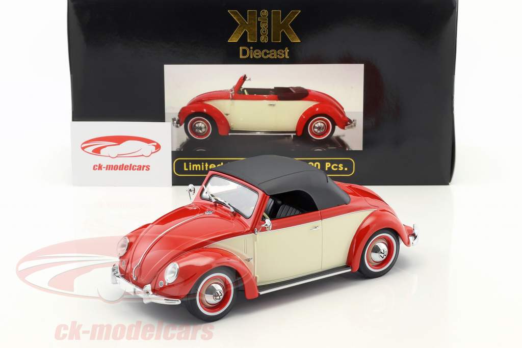 Volkswagen VW 1200 Hebmüller Cabriolet Year 1949 red / cream 1:18 KK-Scale