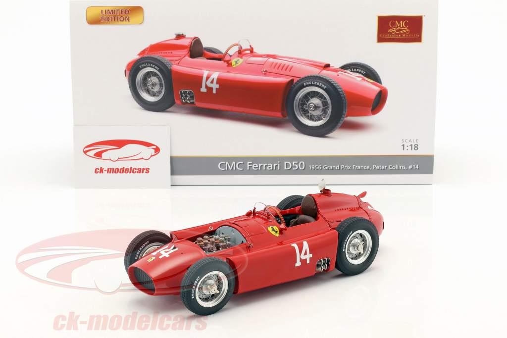 Peter Collins Ferrari D50 #14 Winner Frankreich GP Formel 1 1956 1:18 CMC