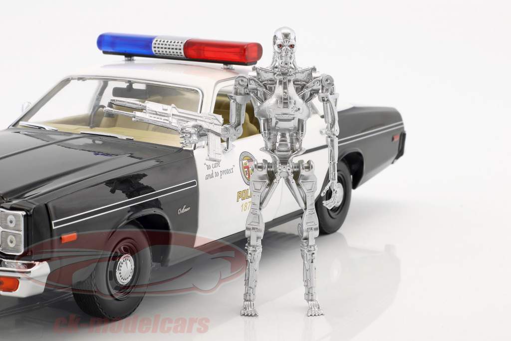 Dodge Monaco Metropolitan Police ano de construção 1977 filme Terminator (1984) com T-800 figura 1:18 Greenlight