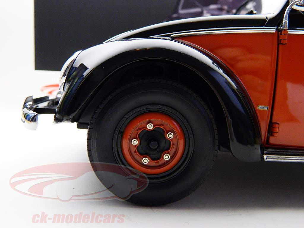 。フォルクスワーゲンビートルカブリオレ1958年黒 - 黒/赤 - 赤サンスター1時12分