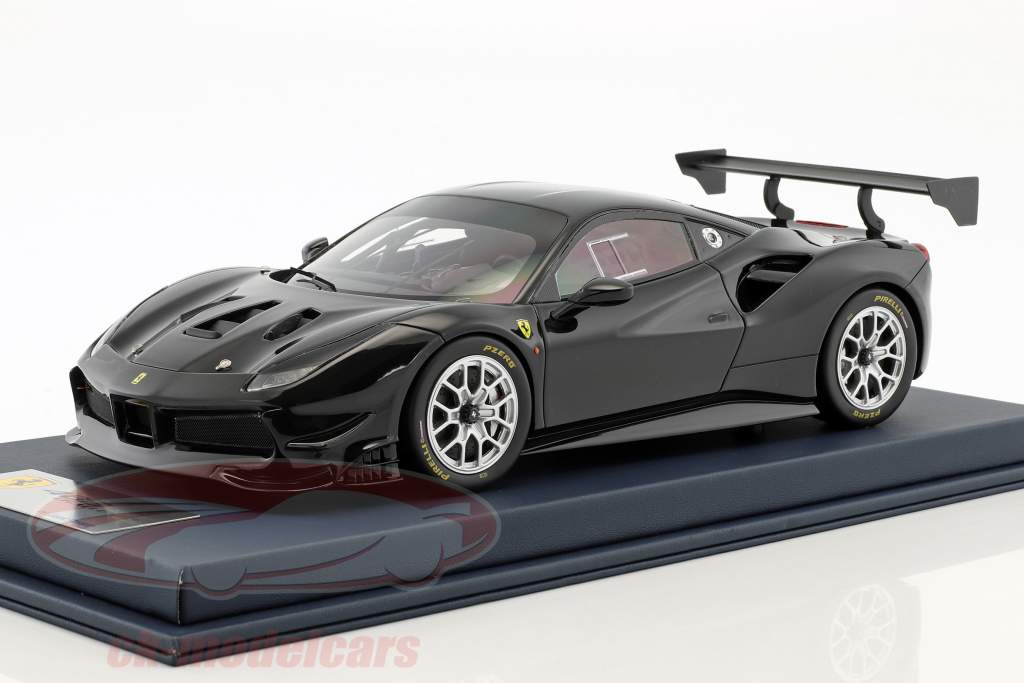 Ferrari 488 Challenge schwarz mit Vitrine 1:18 LookSmart