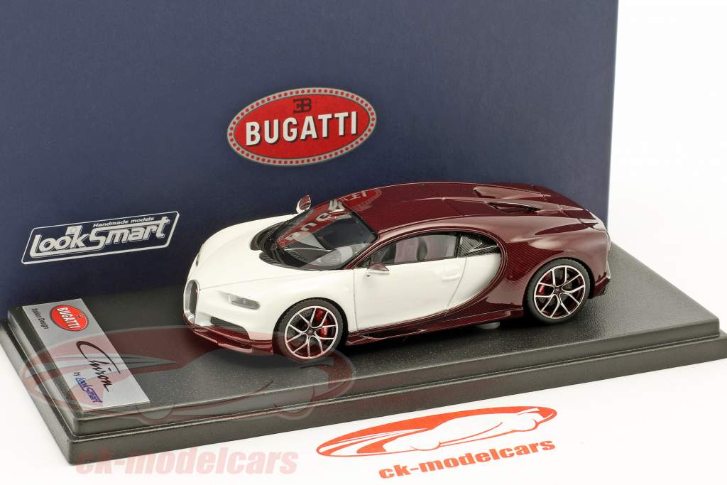 Bugatti Chiron Motorshow 日内瓦 2016 carbon 红 / 冰川 白 1:43 LookSmart