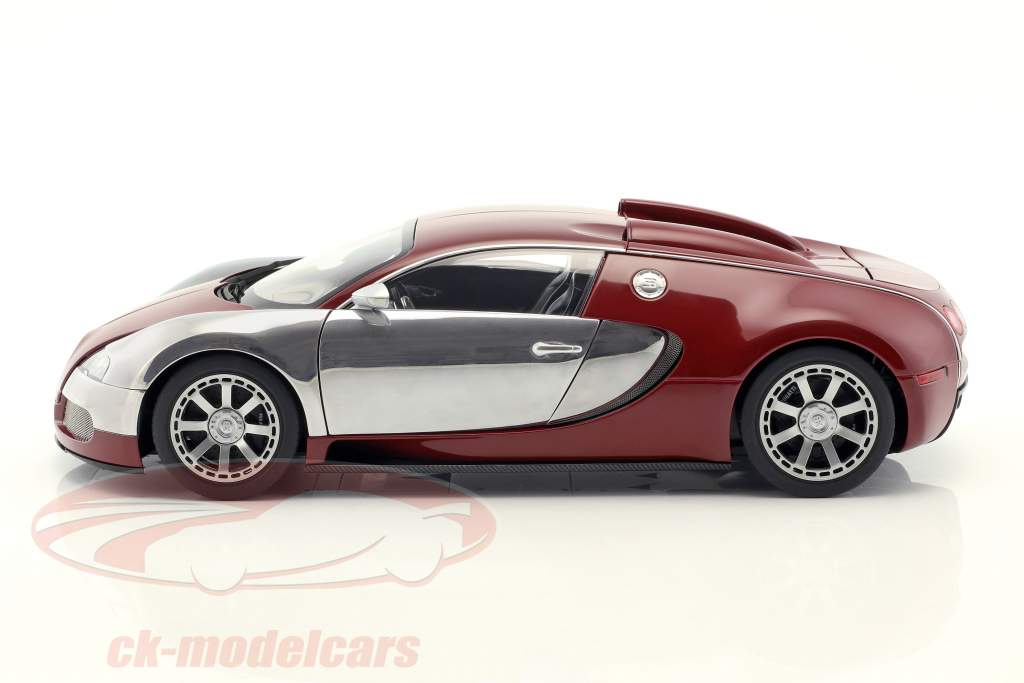 Bugatti Veyron EB 16.4 Año 2009 oscuro rojo / cromo 1:18 AUTOart