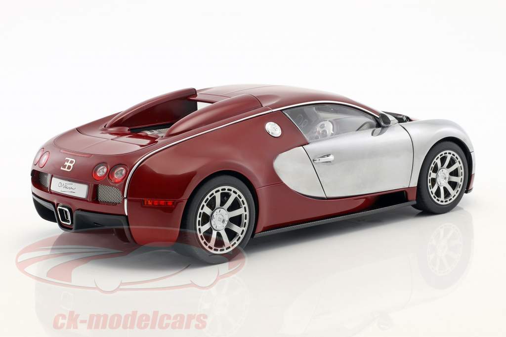 Bugatti Veyron EB 16.4 イヤー 2009 暗いです 赤 / クロム 1:18 AUTOart