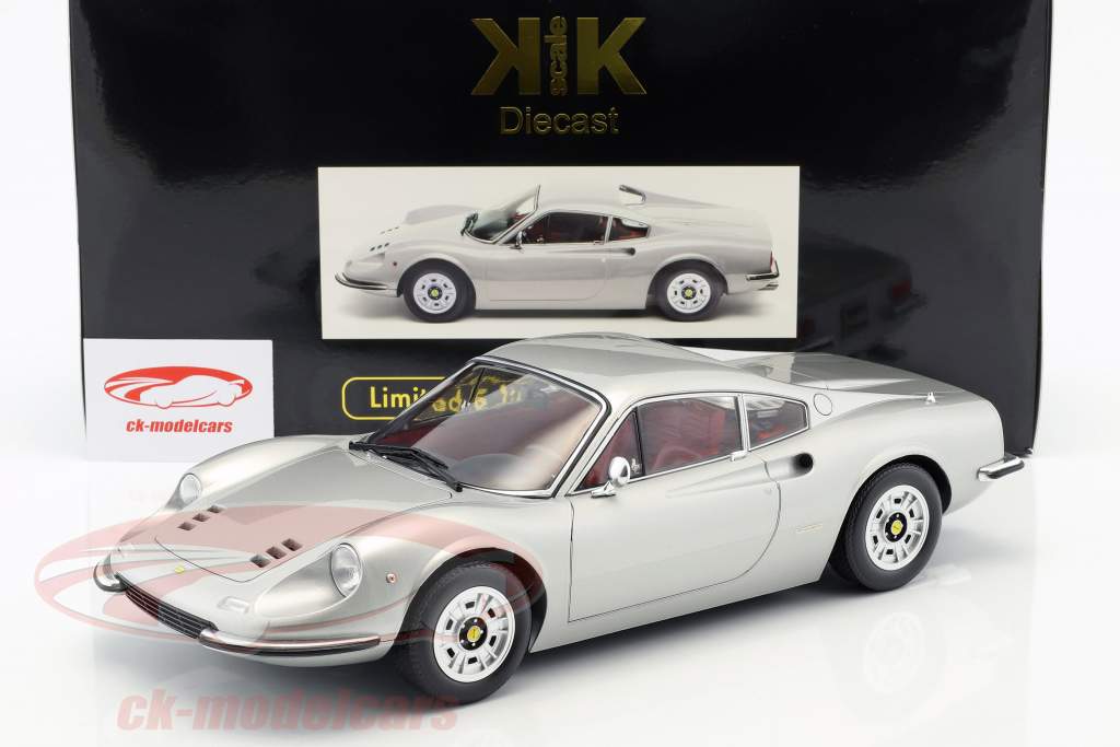 Ferrari 246 GT Dino year 1973 silver 1:12 KK-Scale