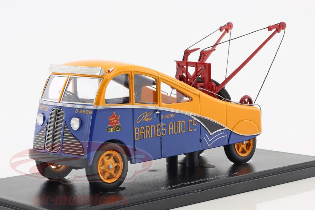 Barnes Streamlined Wrecker Год постройки 1938 оранжевый / синий 1:43 AutoCult
