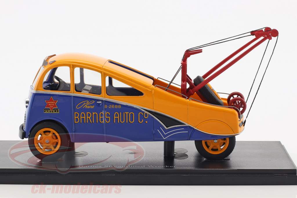 Barnes Streamlined Wrecker Год постройки 1938 оранжевый / синий 1:43 AutoCult