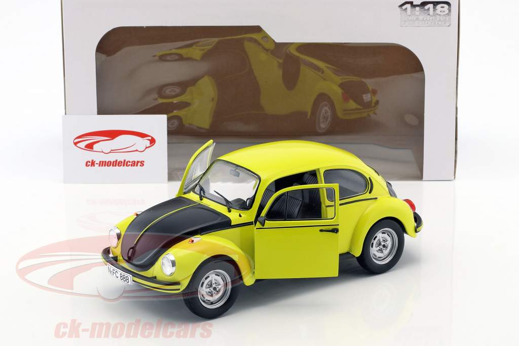 Volkswagen VW Käfer 1303 GSR Bouwjaar 1973 geel / zwart 1:18 Solido