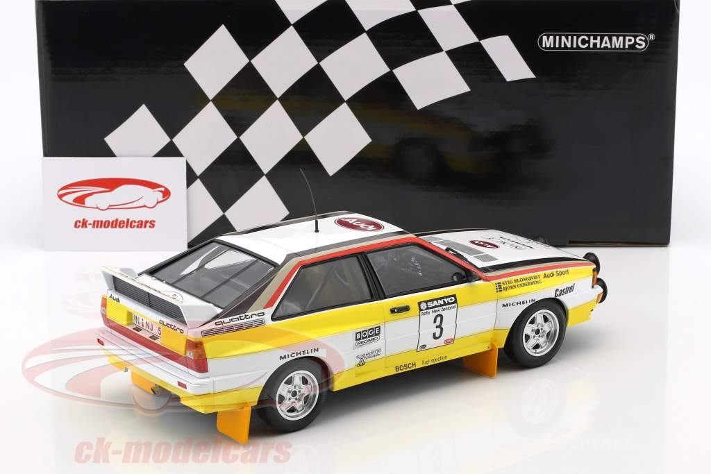 Audi Quattro A2 #3 Winner Rally New Zealand 1984 Blomqvist, Cederberg 1:18 Minichamps