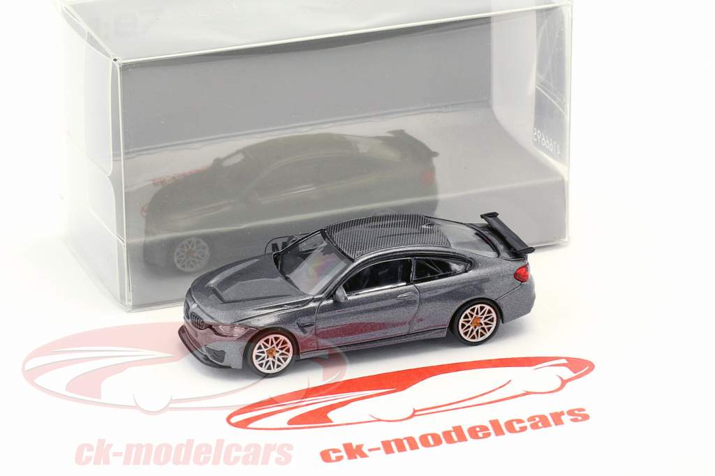 BMW M4 GTS anno di costruzione 2016 grigio metallico con arancione cerchioni 1:87 Minichamps
