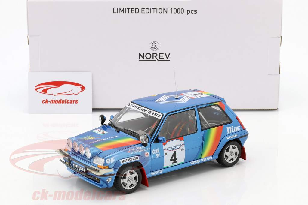 Renault Super 5 GT Turbo #4 3rd Rallye Ivory Coast 1990 Oreille, Roissard 1:18 Norev