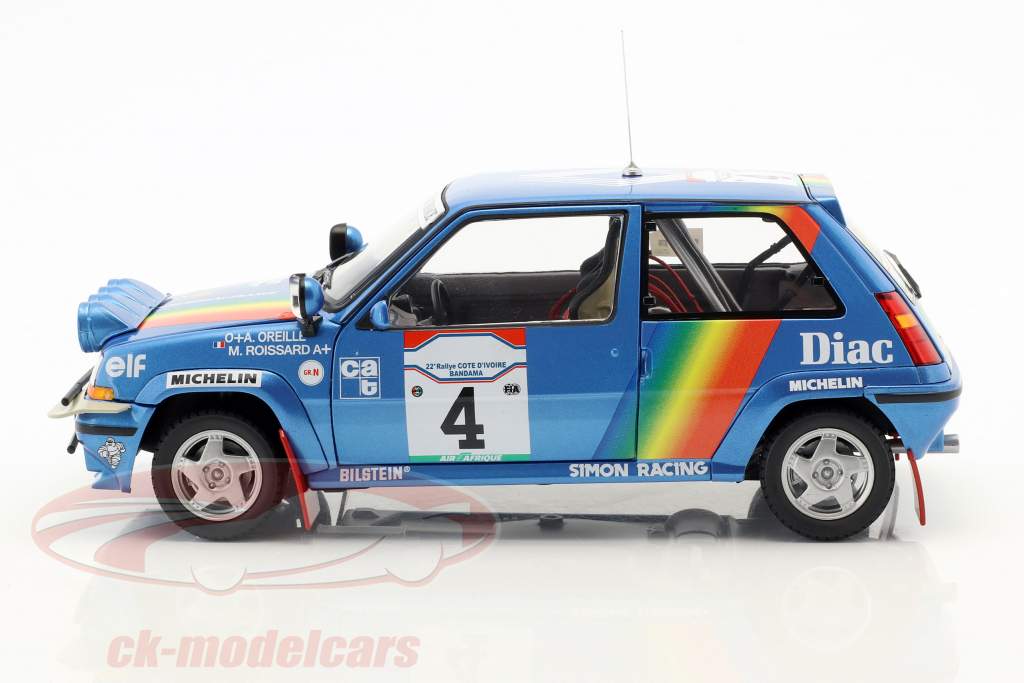 Renault Super 5 GT Turbo #4 3rd Rallye Ivory Coast 1990 Oreille, Roissard 1:18 Norev