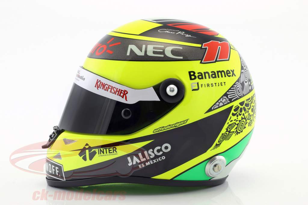Sergio Perez Force India VJM09 fórmula 1 2016 capacete 1:2 Schuberth