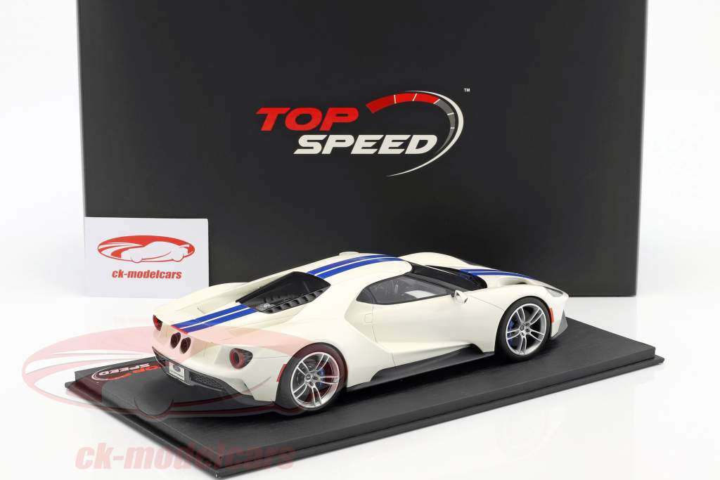 Ford GT белый с синий полосы 1:18 TrueScale