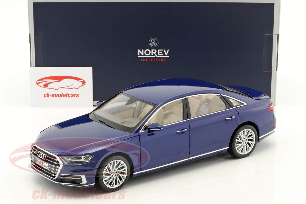 Audi A8 L year 2017 blue metallic 1:18 Norev