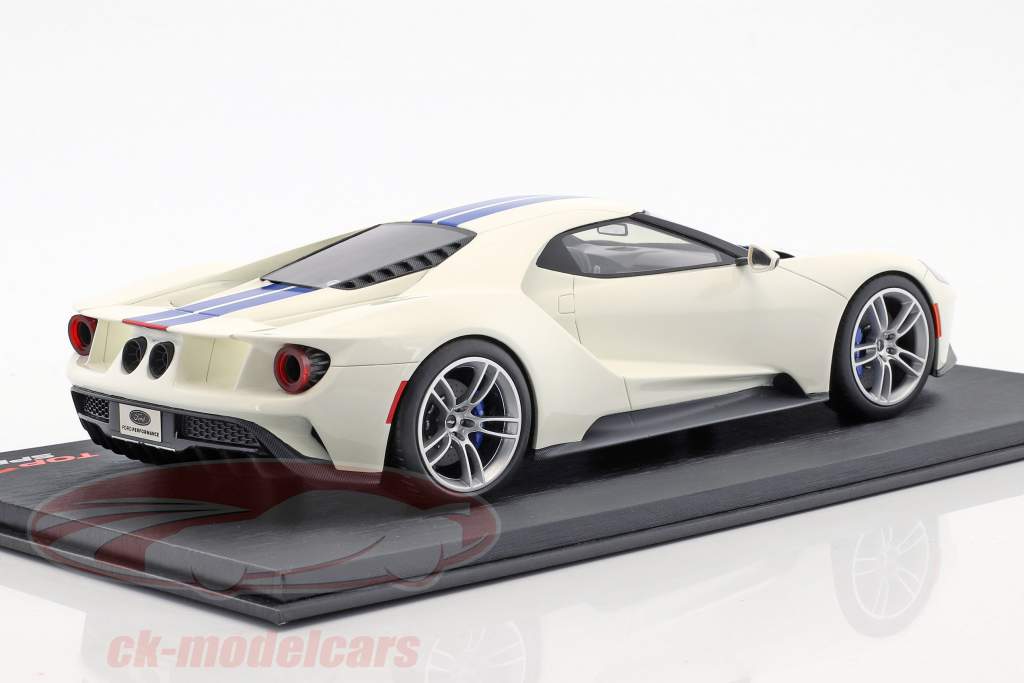 Ford GT белый с синий полосы 1:18 TrueScale