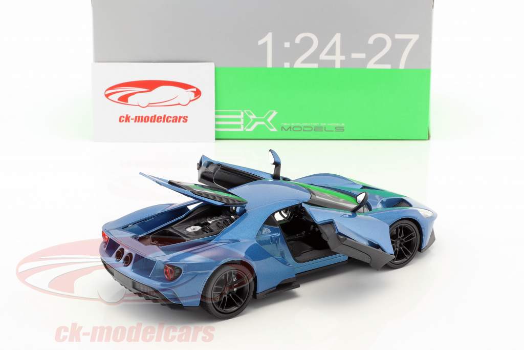 Ford GT 建造年份 2017 蓝 金属的 1:24 Welly