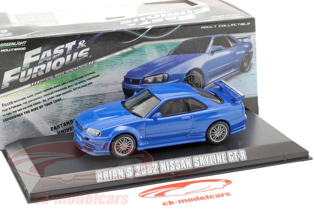 Brian's Nissan Skyline GT-R Fast & Furious 4 2009 bleu 1:43 Greenlight