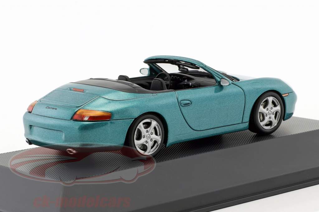 Porsche 911 (996) Carrera cabriolé ano de construção 1999 verde metálico 1:43 Atlas